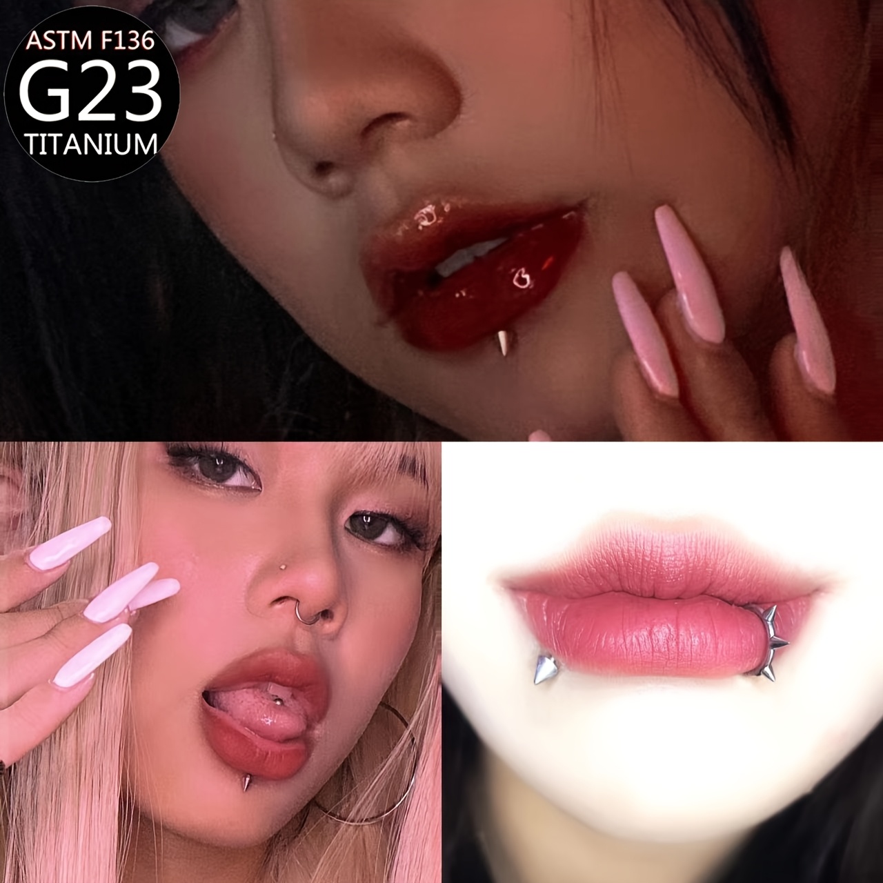 2pcs Minimalist G23 Titanium Horseshoe Piercing Ring Set